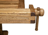 Etabli Rustique Style en Bois Massif de Tilleul Finition Naturelle L198 x PR88 x H90 cm