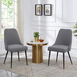 Ball & Cast Chaises de Cuisine rembourrées Lot de 2, chaises de Salle à Manger Modernes, chaises d'appoint Confortables avec Pieds en métal, Gris