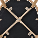 Merax Lot de 4 Chaises de Salle à Manger, Chaises de Cuisine avec Siège en Polyuréthane et Dossier en Rotin, Chaise Rembourrée pour Salle à Manger, Salon et Chambre à Coucher, Pieds en Métal, Beige