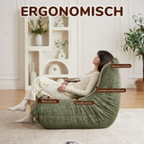 Yihomfy Fauteuil Togo,Fauteuil Pouf Salon Moderne,Poufs Géants pour Adultes,Canapé Poufs avec Mémoire de Forme, Canapé Relax pour Salon,Chambre,1 Place Gros Bean Bag ou Coussin de Sol (B-Vert)