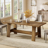 Tribesigns Grande table de salle à manger rectangulaire pour 6 à 8 cm, table de cuisine rustique avec cadre robuste, meubles de salle à manger rectangulaires pour salon, cuisine