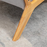 HOMCOM Fauteuil Lounge - 3 Coussins Inclus - Assise Profonde - accoudoirs - Structure Bois hévéa - Aspect Velours Gris