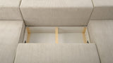 mb-moebel Grand canapé d'angle XXL en U panoramique lit Convertible avec Coffre 6/7 Places - en Tissu Velours côtelé - salon & séjour – Denver U - Poso 02 (Beige foncé)