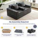 MAXYOYO Canapé-Lit Pliant, Méridienne en Velours Côtelé, Sofa Convertible avec Porte-Gobelet et Coussin, Canapé-Lit de Compression pour Salon, Chambre ou Chambre d'amis