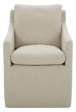 Marque Amazon - Stone & Beam Vivianne Fauteuil de salle à manger rembourré moderne, avec accoudoirs et roulettes, 62 cm de large, Lin
