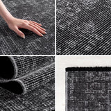 Carpettex Tapis en Coton Chenille Gris 240x340 cm Lavable, Style Boho, Poils Courts Vintage Kelim, Antidérapant et Doux, Mélange Monochrome, pour Salon, Chambre, Bureau & Cuisine