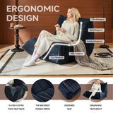 XOFUGEM Pouf poire pour adultes, en mousse à mémoire de forme haute densité confortable, pour salon, chambre à coucher, lecture et télévision (bleu)