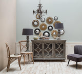 CHEHOMA - Petit Miroir Convexe Noir et Or Vieilli - Miroir Mural pour Salon, Salle de Bain, Couloir ou Garde-Robe - Miroir de sorcière - Accessoire de décoration pour Un intérieur de qualité