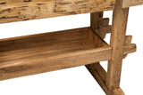 Etabli Rustique Style en Bois Massif de Tilleul Finition Naturelle L198 x PR88 x H90 cm