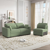 MIOOSUT Canape 2 Places Convertible, Canapé Moderne, Canapé Modulable, Meuble Rembourré Design Moderne, avec Coussin, Tissu Velours Côtelé, Salon (Vert, 2 Places)