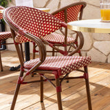 Oviala Fauteuil de terrasse bistrot Parisien en Aluminium Rouge