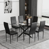 GOLDFAN Table en Verre Trempé Salle à Manger de Cuisine Moderne, Une Table à Manger Noir pour 4 Personnes,110 cm, Noire