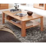 Stella Trading Nature One cœur de hêtre partiellement Massif certifié FSC – Table Basse de qualité supérieure avec étagère pour Votre Salon, Bois d'ingénierie, Couchtisch