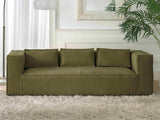 Lisa Design - Stella - canapé Fixe 3 Places - en Velours côtelé - Style Contemporain, Vert