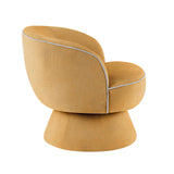 Oviala Fauteuil pivotant en Tissu Jaune