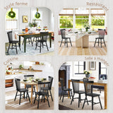 LUE BONA Lot de 2 Chaises de Salle à Manger, Chaise en Bois Massif avec Dossier à Barreaux, Style Windsor Classique pour Cuisine & Salon, Noir