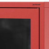 Jan Nowak Vitrine d'Exposition en Métal - GINA | Étagères Réglables, Fixation Murale, Verre Trempé | Meuble de Rangement pour Salle de Séjour, Maison, Intérieur | 80 x 101,5 x 40 cm | Rouge