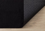Mia´s Tapis Taos Tapis Moelleux à Poils Courts, Dessous antidérapant, Lavable à 30 degrés, Super Doux, Aspect Fourrure, Noir, 200 cm Rond