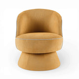 Oviala Fauteuil pivotant en Tissu Jaune
