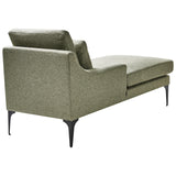 Beliani Chaise Longue à Droite en Tissu Pieds en Métal Vert Ewron