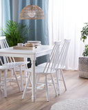 Lot 2 Chaises Blanches en Bois Naturel Design Classique Idéales pour Cuisine ou Salle à Manger au Style Scandinave ou Traditionnel Beliani