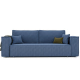 GREKPOL Sofa 240x105 cm - Canapé 3 Places Velours Côtelé - Bleu Canapé Convertible 3 Places avec Dossier rembourré