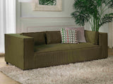 Lisa Design - Stella - canapé Fixe 3 Places - en Velours côtelé - Style Contemporain, Vert
