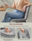 VASAGLE Lot de 2 Chaises Salle à Manger, Chaise de Cuisine Rembourrée, Chenille, Jusqu’à 120 kg, Double Coussin, Pieds en Métal, Moderne, pour Salle à Manger, Cuisine, Gris Tourterelle KDC151G01