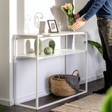 bremermann Console avec étagère - en métal - Blanc