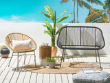 Banc Moderne Spaghetti pour Extérieur Dossier et Siège Ajouré en Polyrotin Acapulco