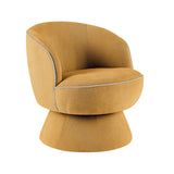 Oviala Fauteuil pivotant en Tissu Jaune