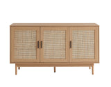 BAÏTA - Buffet Amana Effet chêne et cannage rotin 133cm