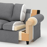 IKEA EKTORP Hallarp Canapé 3 places avec méridienne Beige