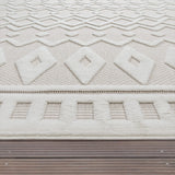 Paco Home Tapis Exterieur Terrasse Salon Cuisine Motif Scandinave Motif Ethnique Uni, Dimension:160x220 cm, Couleur:Crème 3