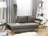 Chaise Longue Méridienne Côté Droit en Velours Beige pour Salon Glamour Beliani