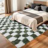 Cekene Grand tapis à poils longs ultra doux et lavable pour chambre à coucher, salon, salle de jeux, dortoir - Vert - 200 x 300 cm
