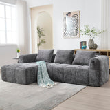 Yihomfy 250cm Canapé d'angle Convertible,Canapé-lit d'angle modulable en Forme de L,Canape Compressé,Canapé 3 Places Modulable avec Coussins, Poche Latérale,Canapé 2 Places + Coin Méridienne,Gris