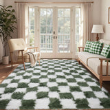 Cekene Grands Tapis Salon Vert 200x300cm Tapis Ultra Doux Lavables pour Chambre Shaggy Moelleux Antidérapants Tapis de Sol pour Salon Enfants Salle de Jeux Dortoir
