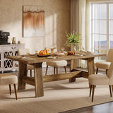 Tribesigns Grande table de salle à manger rectangulaire pour 6 à 8 cm, table de cuisine rustique avec cadre robuste, meubles de salle à manger rectangulaires pour salon, cuisine