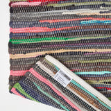 HOMESCAPES Tapis Chindi en Coton recyclé, Tapis Multicolore (150 x 240 cm)