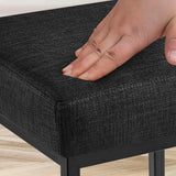 CLP Lot de 2 Tabourets De Bar Montréal avec Revêtement en Tissu I Chaise Haute avec Piétement en Métal Repose-Pied I Hauteur D'Assise 80 cm, Couleur:Gris foncé, Couleur du Cadre:Noir