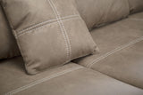 CAVADORE Mavericco Big Sofa Love Seats, Microfibre, Aspect Cuir : Beige