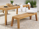 Beliani Banc de Jardin Design en Bois d'Acacia Clair 160 cm Look Naturel et Très Tendance pour Intérieur et Extérieur au Style Rustique et Boho