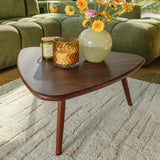 Oviala Table Basse Triangulaire en MDF Bois foncé