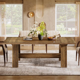 Tribesigns Grande table de salle à manger rectangulaire pour 6 à 8 cm, table de cuisine rustique avec cadre robuste, meubles de salle à manger rectangulaires pour salon, cuisine