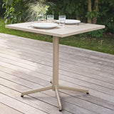 Oviala Palavas - Ensemble Table de Jardin bistrot et 2 fauteuils métal Taupe