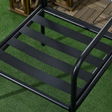 Outsunny Salon de Jardin bistrot, Ensemble bistrot de Jardin 3 pièces avec 2 fauteuils et 1 Table Basse Ronde, métal, Noir et Beige