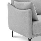 Sicaan Canapé 2 Places Industriel Sasha en Tissu Gris Clair – Droit Compact et Élégant – Sofa Moderne Style Urbain Chic et Confortable pour Salon, Bureau ou Appartement – 173 x 85 x 86 cm