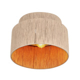 Trio Leuchten Plafonnier SMILLA 666800136, métal beige, abat-jour jute naturel, excl. 1x E27