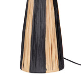 Lampe à poser Boho Raphia Noir et Beige Welmel